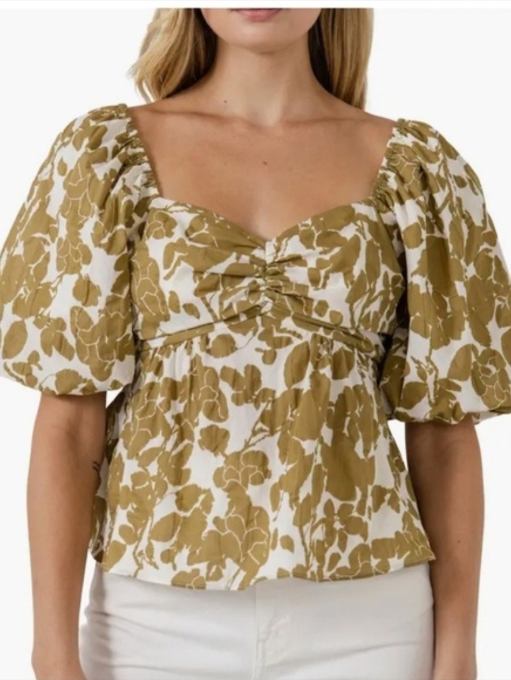 Free The Roses Darcie Floral Peplum Cotton Top Blouse Boho Feminine Festival